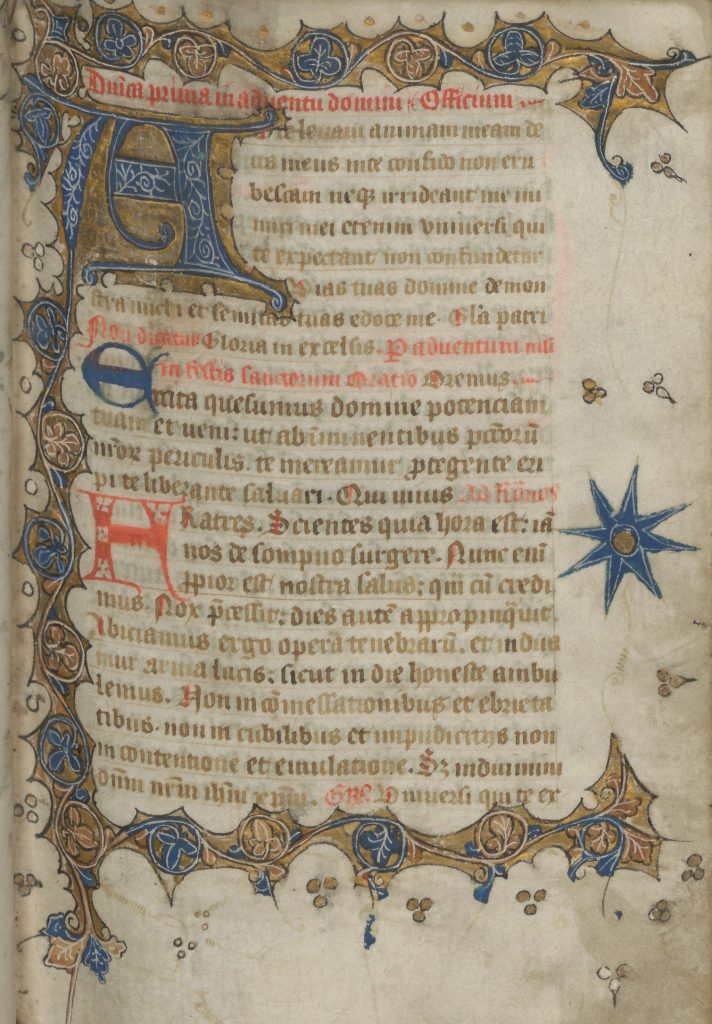 Versierd blad bij het begin van de dienst voor de viering van Advent (scan 29)