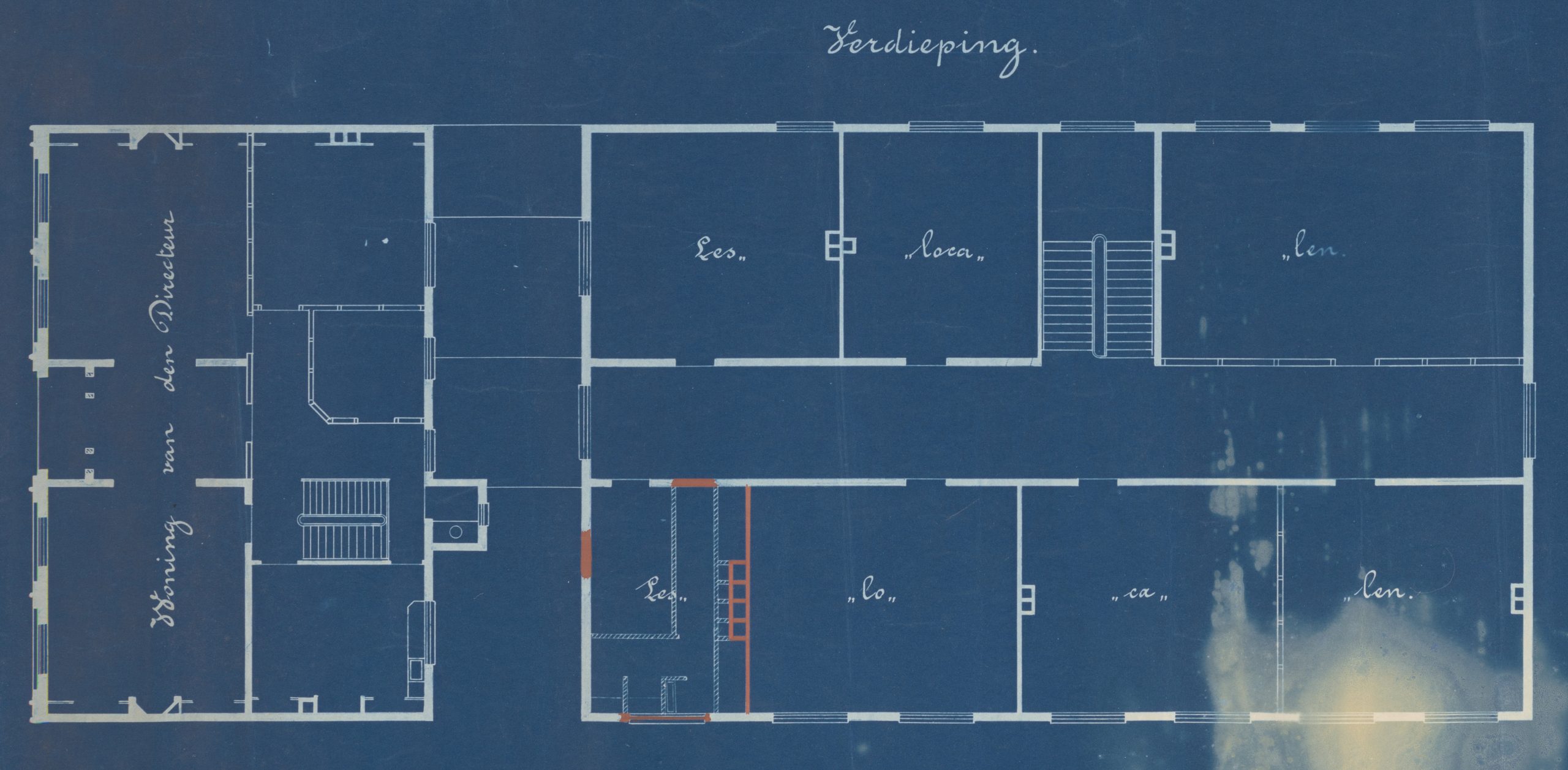 Plattegrond HBS met indeling lokalen