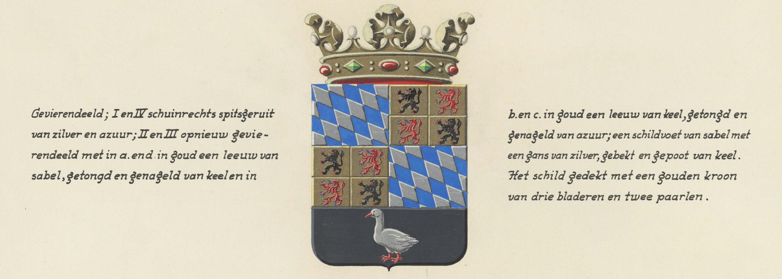 Uitsnede van een verklaring van de Hoge Raad van Adel over het wapen van de gemeente Goes