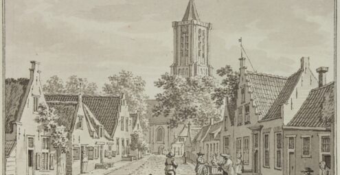 Dorpsgezicht van 's Heer Arendskerke met kerktoren in zicht
